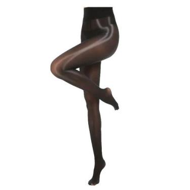 Imagem de Meia Calça 70D Elástica Anticelulite Preto Brilhante - Tamanho Único 4
