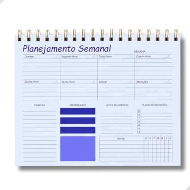 Imagem de Planner Semanal Permanente 25x18cm | 50 Folhas (50 Semanas) – Organizador Não Datado de Tarefas e Rotina com Espiral | Produtividade para Escritório, Estudos e Casa | Capa Transparente (Roxo)