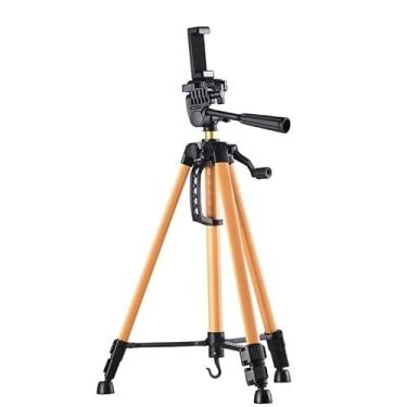 Imagem de Tripé Profissional para Câmera e Celular com Bolsa | Ajustável, Robusto e Versátil | Suporte Universal para Fotografia e Vídeo (dourado)