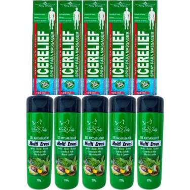 Imagem de Revenda Atacado 5 Spray Massageador Icerelief + 5 Gel Massageador Mult