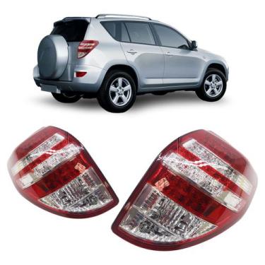 Imagem de Lanterna Traseira Rav4 2008 2009 2010 2011 2012 Lente Lisa Acrílico Ca