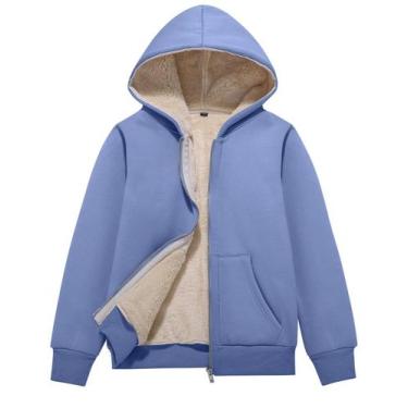 Imagem de Jaqueta de lã Rousytn unissex para meninos e meninas, forrada em sherp