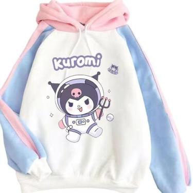 Imagem de Moletom SANMU Loose Colorido Contrastante Kuromi Astronaut