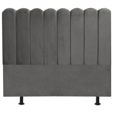 Imagem de Cabeceira Nuvem Cama King 195 Cm Alanis Suede Cinza Escuro - Black Hou