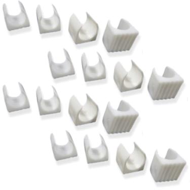 Imagem de Kit 4 Protetor de Pé para Cadeira de Praia, Branco, Polipropileno, 4 Unidades, Proteção Contra Ferrugem e Arranhões, 2 x 2 x 2 cm