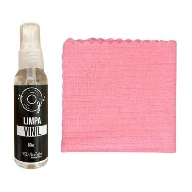 Imagem de Kit Limpeza De Discos Vinis Com Pano Rosa Pastel - So Produto