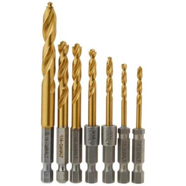 Imagem de Conjunto de Brocas Impact Ready DEWALT - 7 Peças com Nitreto de Titâni