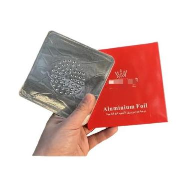 Imagem de Papel Alumínio Perfurado Para Shisha Hookah 14cm 12cm Pacote Com 50 Pe