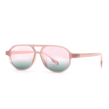 Imagem de VFDHN Óculos de sol retrô fashion feminino masculino praia clássico festa ao ar livre (rosa rosa)