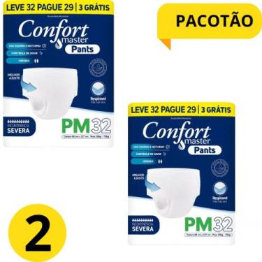 Imagem de KIT 2 PCT Fralda Calça Geriátrica Confort Master Pants C 32 Unidades P