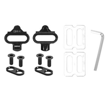Imagem de HOUSON Presilhas de pedal universais sem clipe para sistema MTB SPD (2 parafusos) | Aço manganês | Inclui kit de montagem | Compatível com pedais SPD sem clipe