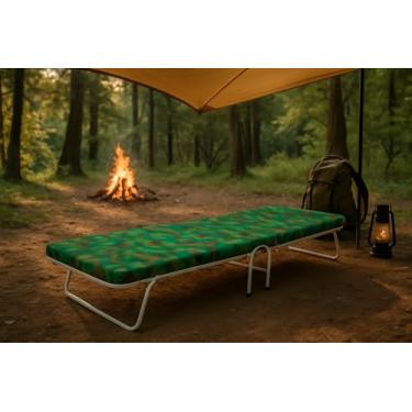 Imagem de Medidas Cama Dobrável Camuflada Verde, 104 x 62 x 13 cm, 8,5 kg