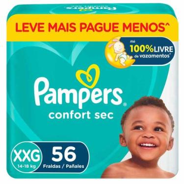 Imagem de Kit 2 Fralda Infantil Pampers Confort Sec Tamanho XXG Leve Mais Por Me