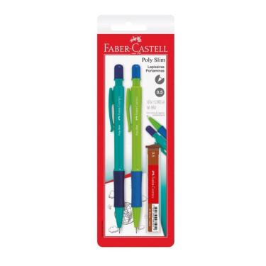 Imagem de Lapiseira 0.5mm Poly Slim Azul e Verde c/ 2 un Faber-Castell