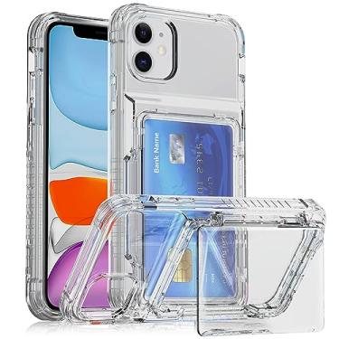 Imagem de SORAKA Capa transparente para iPhone 11 com porta-cartões,capa protetora 2 em 1 em acrílico transparente e TPU macio