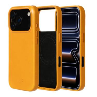 Imagem de alto Capa compatível com iPhone 17 Pro 2025, capa magnética de couro italiano compatível com Apple MagSafe, capa protetora contra quedas da série Clop (iPhone 17 Pro, 6,3 polegadas, marrom caramelo)