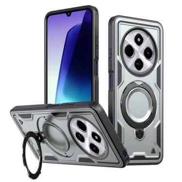 Imagem de SORAKA Capa para Xiaomi Redmi 14C com suporte,compatível com MagSafe,Capa para Redmi 14C com chapa de ferro Capa resistente que absorve choques Proteção contra quedas de nível militar