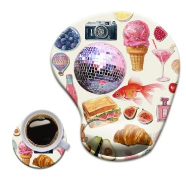 Imagem de HOPONY Mouse pad de gel para descanso de pulso - mousepad ergonômico para escritório com suporte de pulso - antiderrapante, acessórios de mesa de design para decoração de casa e jogos, adesivos em