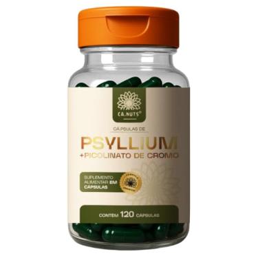 Imagem de Psyllium em Cápsulas + Piccolinato de Chromo em cápsulas Premium Ca.nuts - Suplemento alimentar, Regulador intestinal (1 caixa - Para 30 dias (120 Cápsulas))