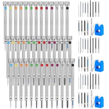 Imagem de Conjunto de 39 chaves de fenda para joalheiros, conjunto de chaves de fenda de micro precisão de 0,6 a 2,0 mm com 39 lâminas de substituição extra para relógios, joias, reparos eletrônicos