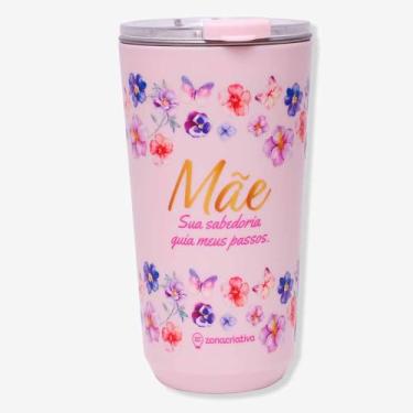 Imagem de Zona Criativa – Copo Sky 500ml Mãe Florence | Copo Térmico com Parede Dupla Inóx, Tampa Antivazamento c/Vedação por Pressão | Ideal para Levar Sua Bebida com Segurança em Qualquer Lugar
