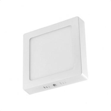 Imagem de Plafon Taschibra Angra 25cm Quadrado Branco E27 Bivolt Com Lâmpada 4000k Neutro