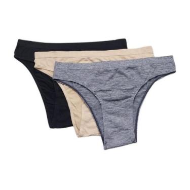 Imagem de Kit 3 Calcinhas Trifil Rosa Claro/Preto/Mescla, Sortido, EG