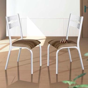 Imagem de Kit 2 Cadeiras Luna Ciplafe em Aço com Assento Estofado - Repleta, Bra