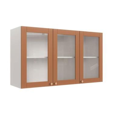 Imagem de Aéreo 3 Portas 120cm com Portas de Vidro Arizona CabeCasa MadeiraOrigi