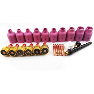 Imagem de Kit de acessórios TIG de 25 peças de bocais grandes de alumínio 54N63 tampa de vedação de lente de gás para copo de soldagem WP17/18/26 PTA DB SR Series