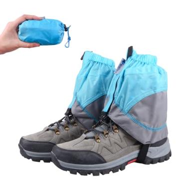 Imagem de Polainas de tornozelo TRIWONDER de baixa qualidade leves e à prova d'água para caminhadas, caminhadas, mochilas, Blue & Gray