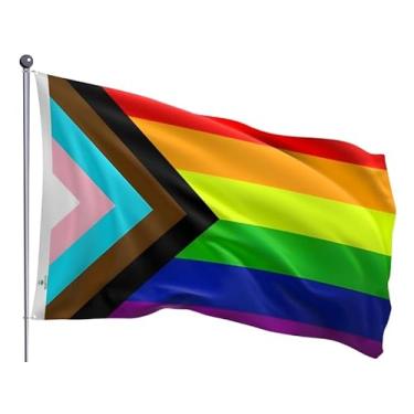 Imagem de Bandeira Comunidade Lgbtqi Orgulho Arco Íris Dupla face 0,70 X 1,00m