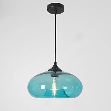 Imagem de KSSTEVNBD Luzes pendentes ilha de cozinha luminária de vidro soprado à mão moderna fazenda hall de entrada luz pendurada lustres de teto ajustável sala de jantar luminária pendente sobre mesa, soprado