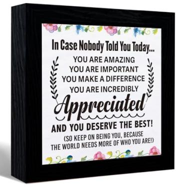 Imagem de In Case Nobody Told You Today You Are Amazing Sign Desk Decor, Inspirational Quotes Canvas Frame Table Sign For Home Office Shelf Desk Decor, Gifts For Colegas Women Men