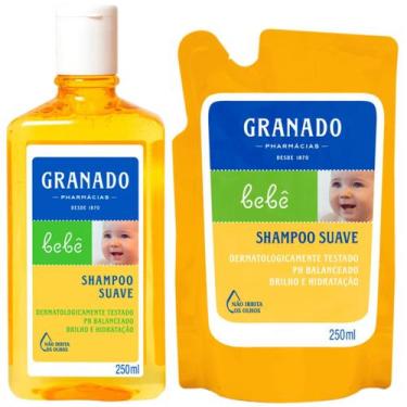 Imagem de Kit Shampoo Suave Tradicional Granado Bebê + Refil 250ml