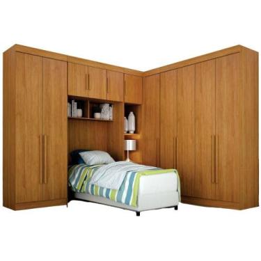 Imagem de Conjunto Guarda Roupa Modulado Orion Cinamomo Solteiro 11 Portas 9 Gav