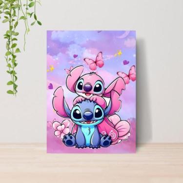 Imagem de Quadro Lilo e Stitch Infantil A4  Placa MDF 19 - Lomi Art