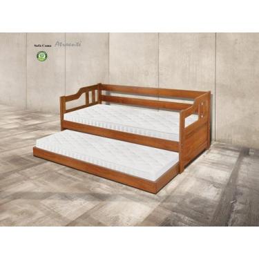 Imagem de Sofá Cama Castanho em Madeira Maciça Pinus - Atraente - Atraente Móvei