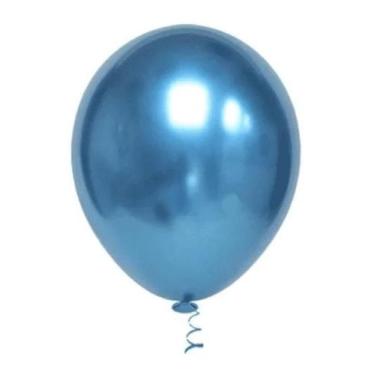 Imagem de BALÃO PLATINO REDONDO - AZUL - PIC PIC Nº 05 - Pacote com 25 unidades