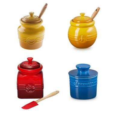 Imagem de KIT LE CREUSET COLORIDO POTE MOSTARDA, GELÉIA, MEL AMARELO NÉCTAR, MANTEIGA