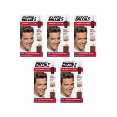 Imagem de Grecin 5 Shampoo Tonalizante Castanho Medio Escuro-Kit C/5Un