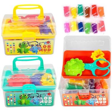 Imagem de Kit com 3 Maletas de Massinhas 19 Peças Massas e Acessórios Modelar