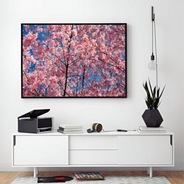 Imagem de Quadro Decorativo Grande Premium Árvores Coloridas Sala Hall (02, Preto, 100x70)