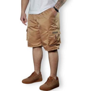 Imagem de Bermuda Cargo Corta Vento Hunter Masculina 5 Bolsos Bege, Bege, G
