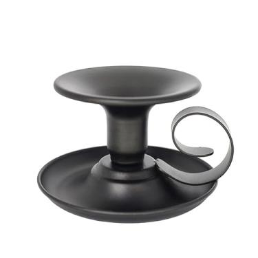 Imagem de Decoração de mesa, 1 peça de castiçal retrô, simples, metal, portátil, castiçal, copo cônico para mesa, festa, casamento, Natal, decoração de casa, centro de mesa decorativa (preto)