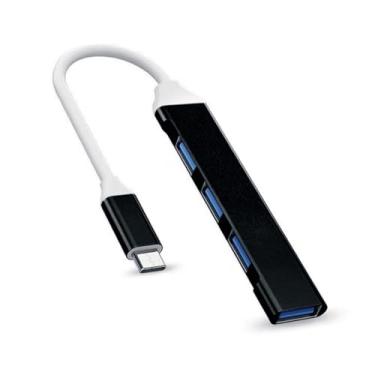 Imagem de Expansor divisor de hub USB-C 3.0 de 4 portas para laptop, Xbox, pen drive, HDD, console, impressora, câmera, teclado, mouse (não para carregar)