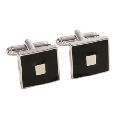 Imagem de Abotoaduras quadradas redondas pintadas quadriculadas retangulares listradas, One Size, Nobre, Sem Pedra Preciosa