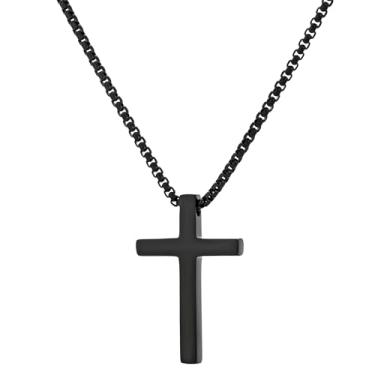 Imagem de Colar com cruz minimalista, joia religiosa de aço inoxidável para homens e mulheres, pingente de fé cristã, TotalLength 20Inches, Aço inoxidável, Sem Pedra Preciosa