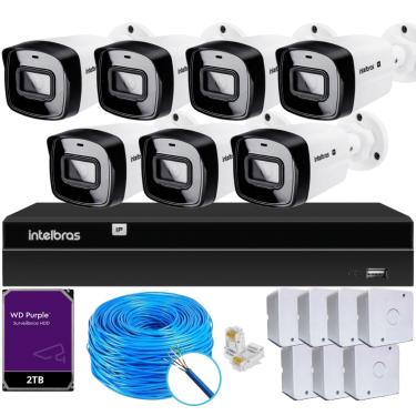 Imagem de Kit CFTV 7 Câmeras IP Vipc 1230B Intelbras NVD 1408P HD 2TB Purple