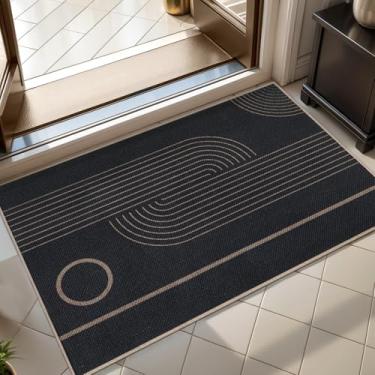 Imagem de Tangsoo Tapete de juta Rainbow Easy 5 x 7 para entrada, antiderrapante, resistente a manchas, tapete moderno para varanda para lavanderia